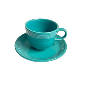 Four (4) sets of Fiesta Ware teacups and saucers - Set of 4